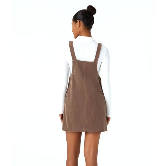 HALARA NWT Acorn Brown Corduroy Mini Jumper Dress - Size Small - Picture 2 of 7